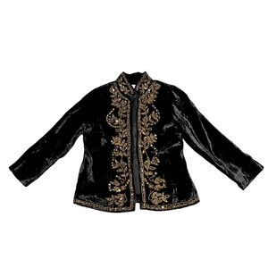 Soft Surroundings Velvet-like Military-Style Jacket - Size Small
